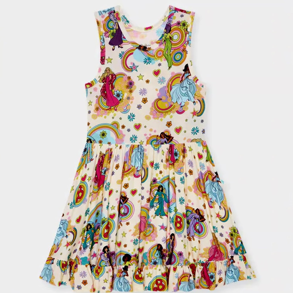 Posh Peanut Groovy Barbie Ruffle Twirl Dress Size 5-6T